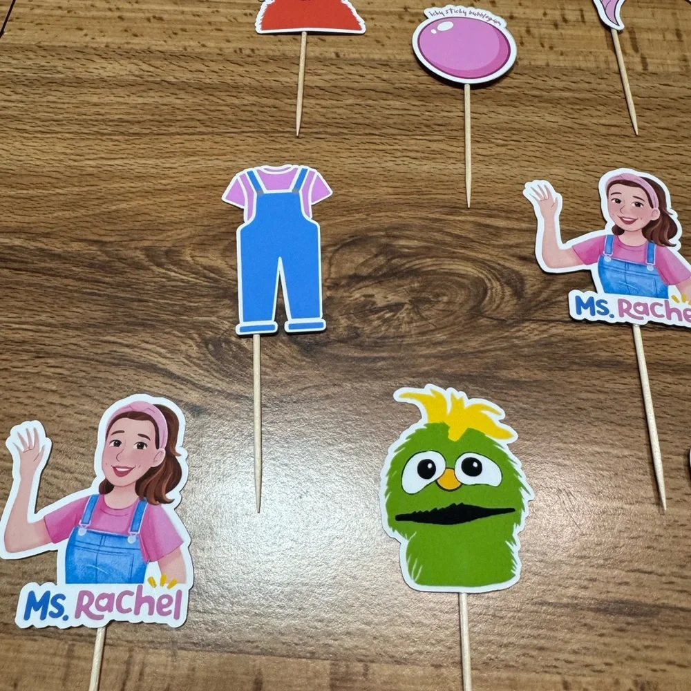 Ms Rachel themed birthday cupcake toppers